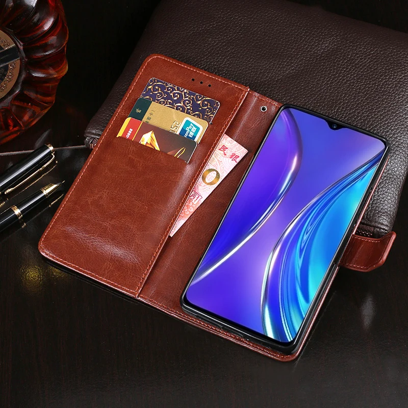 For OPPO Realme XT Case Wallet Flip Business Leather Fundas Phone for Cover Capa with Card Slot Accessories | Мобильные телефоны и