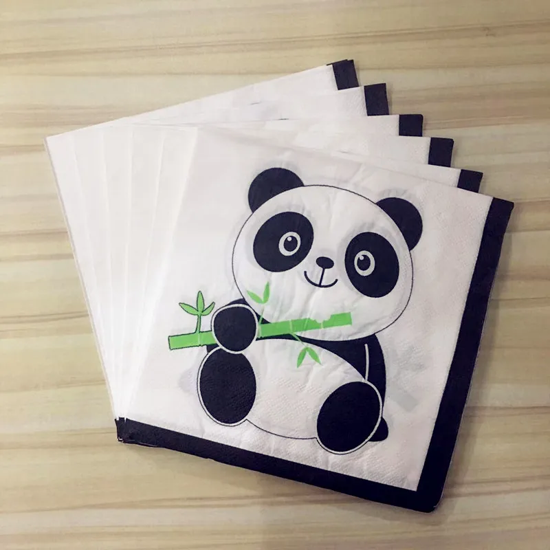 Бумажные салфетки в стиле милой панды 20 шт./лот|Одноразовая посуда для вечеринок|