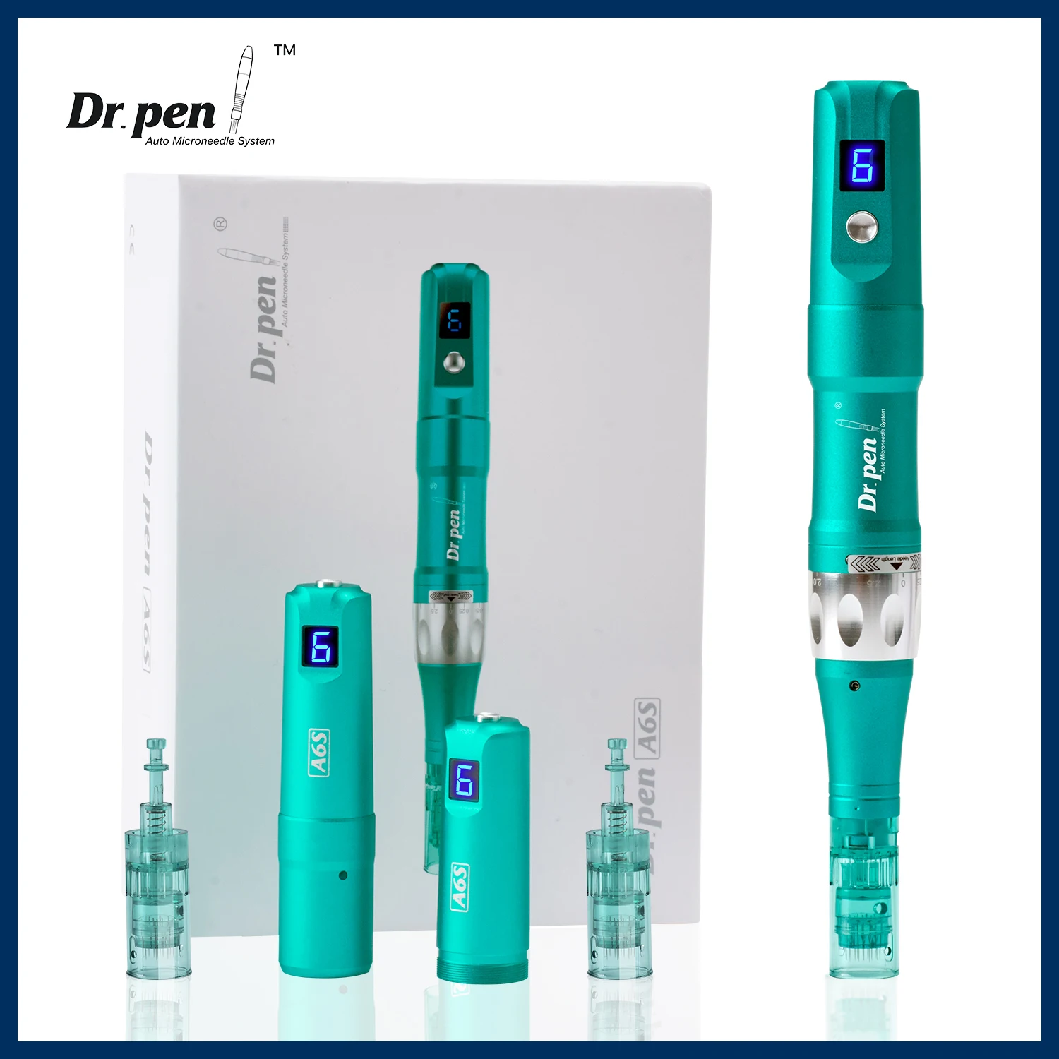 Dr Pen Ultima A6S with 12Pcs Needle Cartridges Wireless Derma Pen Microneedling MTS Tool Hair Growt Stretch Mark Remover Machine