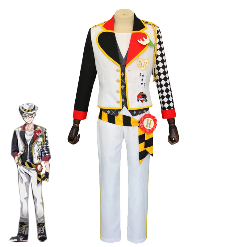 Костюм для косплея Игра витая страна чудес Алиса в стране Trey Clover топ брюки жилет