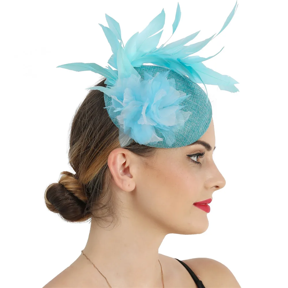 

Elegant Women Chic Hair Fascinator Flower Accessories Party Wedding Mesh Headwear On Hair Clip Bride Cocktail Millinery Cap