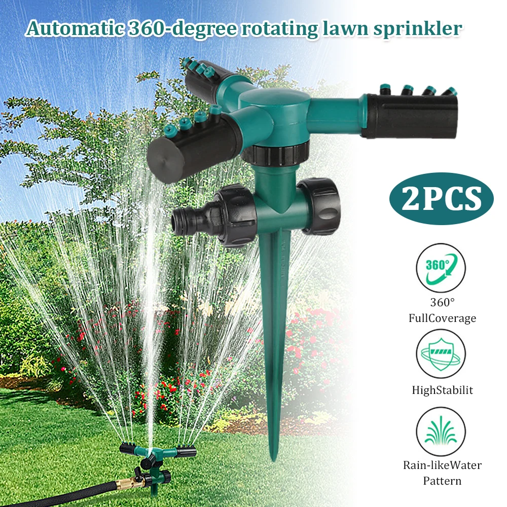 

360 Degree Automatic Garden Sprinklers Watering Grass Lawn Rotary Nozzle Rotating Water Sprinkler System Garden Supplies