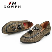 xqwfh men wedding and party shoes luxury brand braid leather casual driving men loafers