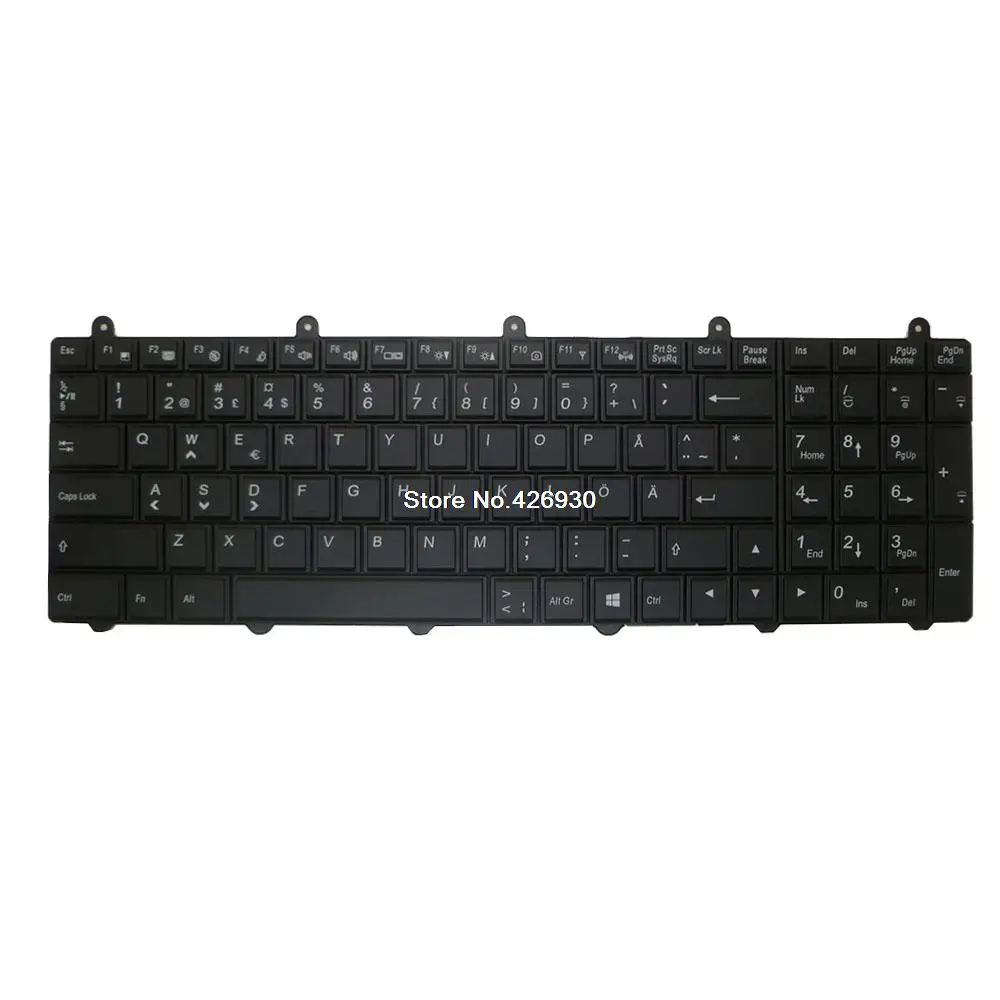 Laptop Replacement Keyboard For Multicom For Kunshan P150E P170E P150EM P170EM Swedish SD black with backlit new