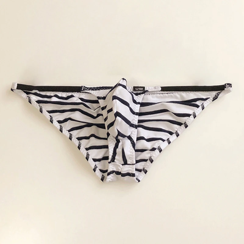 Мужские полосатые трусы сексуальные с низкой талией Модные дышащие Стрейчевые