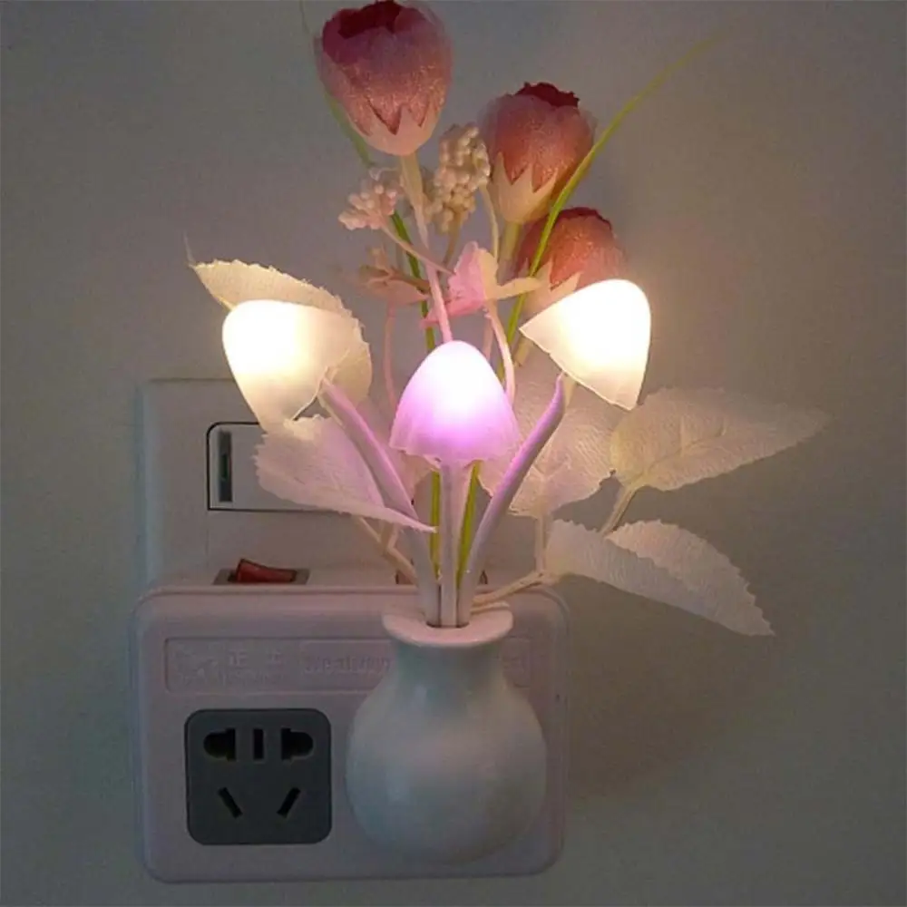 Ночник-гриб светодиодный автоматический Ангел Прекрасный Красочный сиреневый