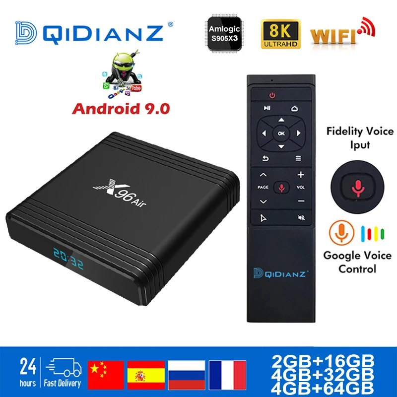 Smart TV BOX x96Air Android 9 0 8K двойной Wifi BT медиаплеер Play Store бесплатное приложение быстрая