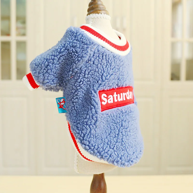 2019 Милая зимняя осенняя одежда для собак флисовая футболка с надписью щенков