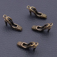 15pcs antique bronze color fashion beauty high heeled sandals charm earrings necklaces diy jewelry zinc alloy pendant a623