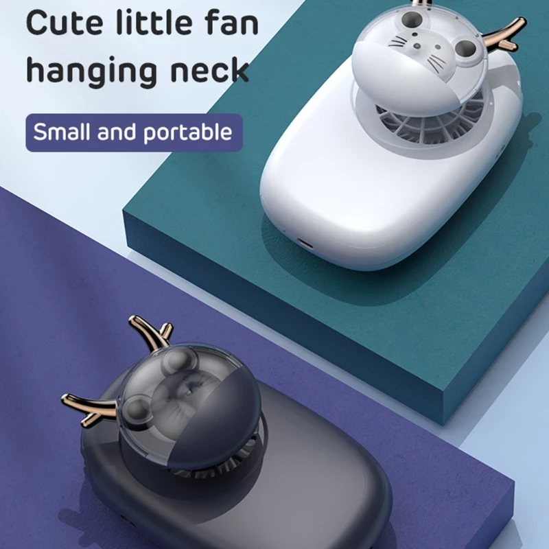 

1800mah Summer Outdoor Fan Lanyard Hands-free Neck Fan Portable Hanging USB Fan
