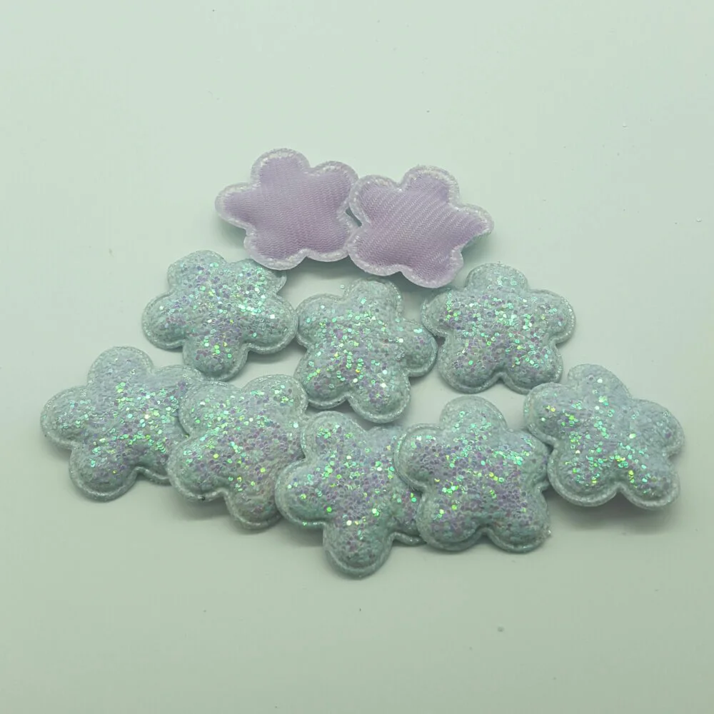 purple flowers 50 шт конфеты крафт патчи милые звезды сердца бабочка для волос с блеском Аксессуары наклеить на патчи для одежды наборы сделай сам DIY - Цвет: purple flowers