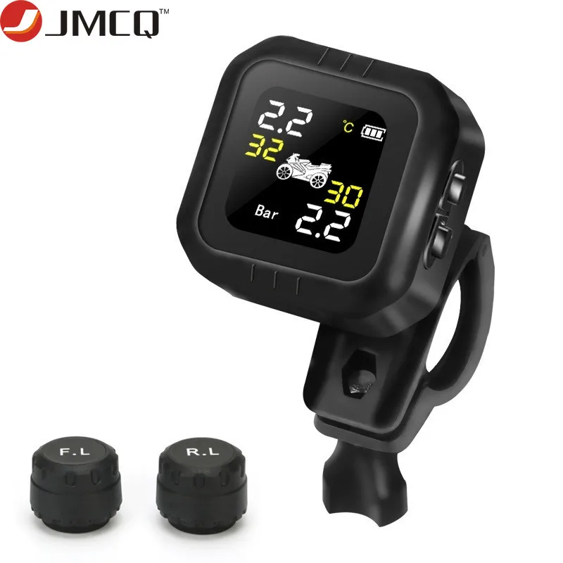 Система контроля давления JMCQ TPMS для мотоцикла мото шина ЖК дисплей 2 датчика