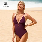 CUPSHE сливовый цельный купальник женский однотонный монокини с крестиком Купальник для девочек 2020 сексуальные пляжные купальные костюмы