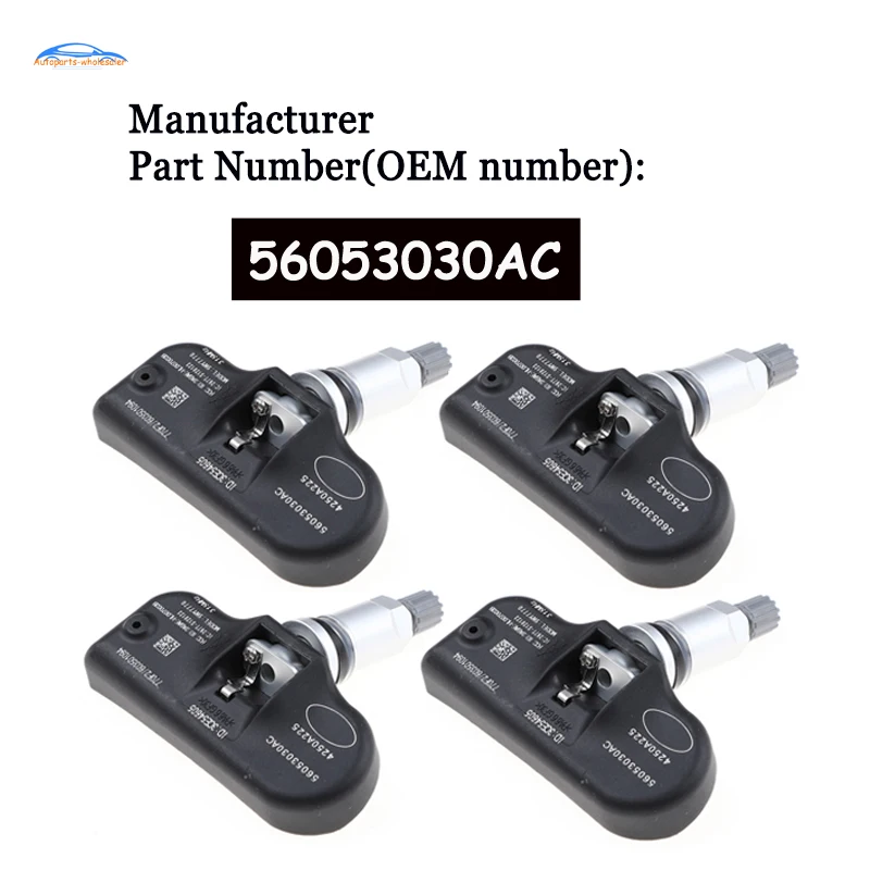 Автомобильные автозапчасти 56053030AC, 4 шт./лот, для CHRYSLER PACIFICA, TOWN & COUNTRY, DODGE AVENGER, JEEP COMPASS, TPMS датчик давления в шинах