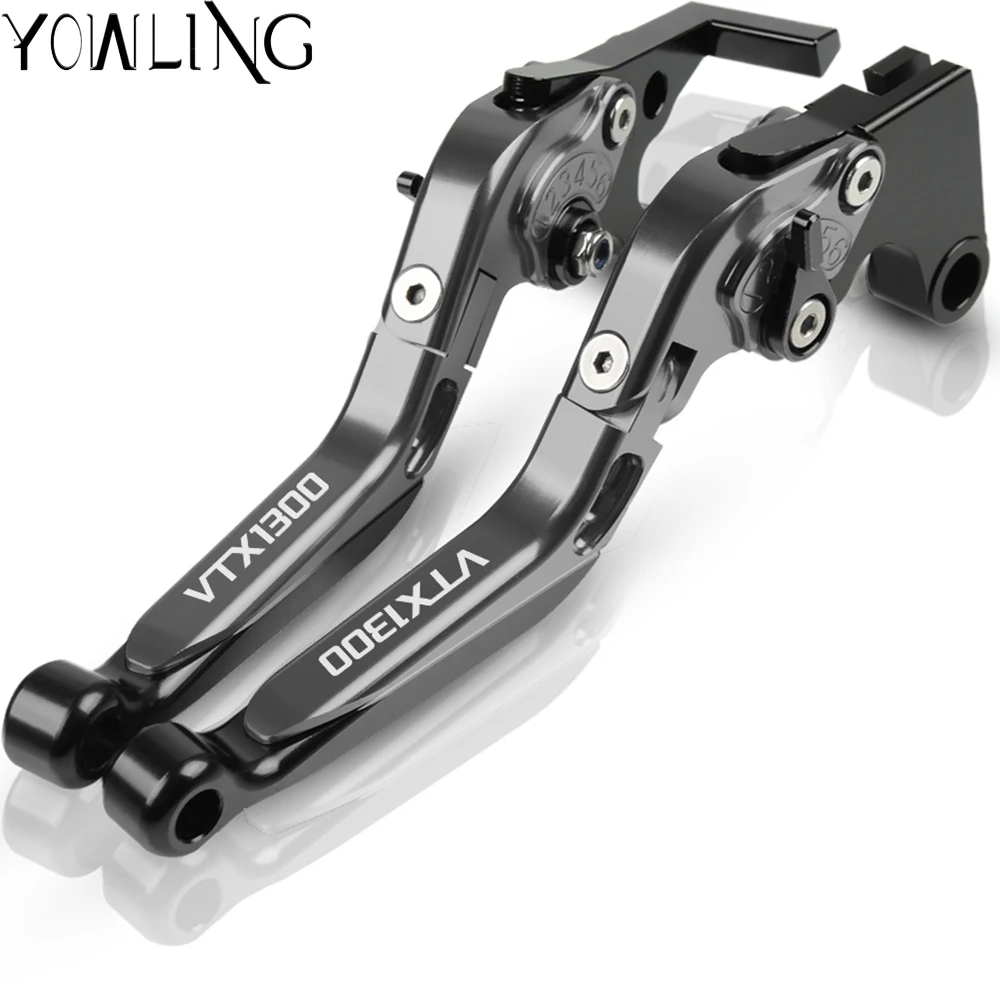 Motorcycle Extendable Adjustable Handle Levers Motorbike Brakes Clutch Levers For HONDA VTX1300 2003 2004 2005 2006 2007 2008