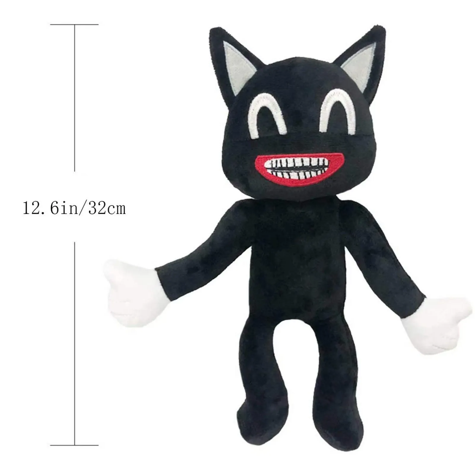 25 см черного цвета с рисунком аниме кошка плюшевая игрушка забавный мультяшный