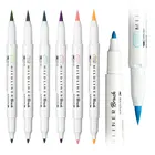 Маркеры-кисти Zebra Mildliner с двойной головкой, ручки для калиграфии, мягкая кисть, ручка для рисования, Канцтовары для школы и офиса