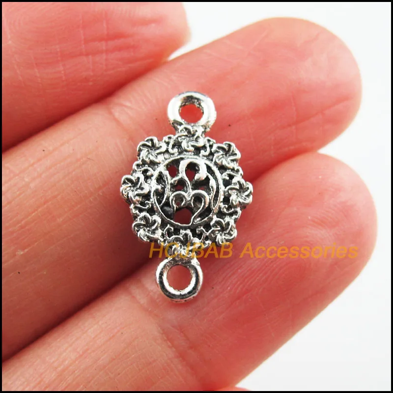 Мода 30 шт. Тибетский серебристый цвет цветок йога Подвески Разъемы 12x20mm|Шармы| |
