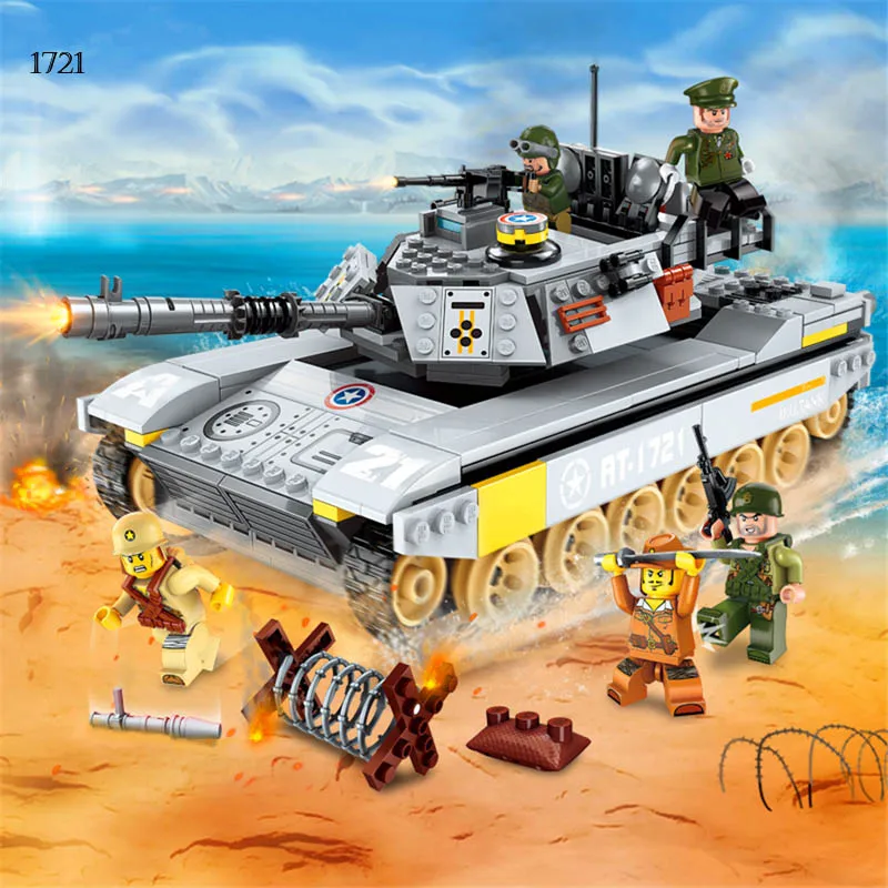 Enleten 482 шт. строительные блоки военные фигурки PUBG боевой морской силы перегрузки