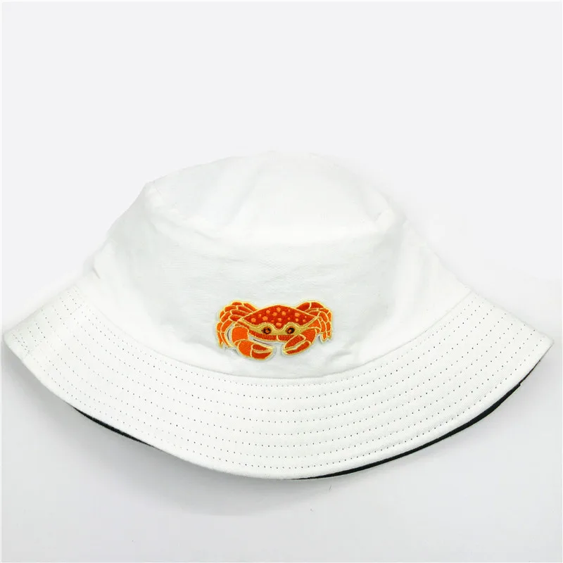LDSLYJR хлопковая Панама с вышивкой краба рыбацкая шляпа уличная дорожная