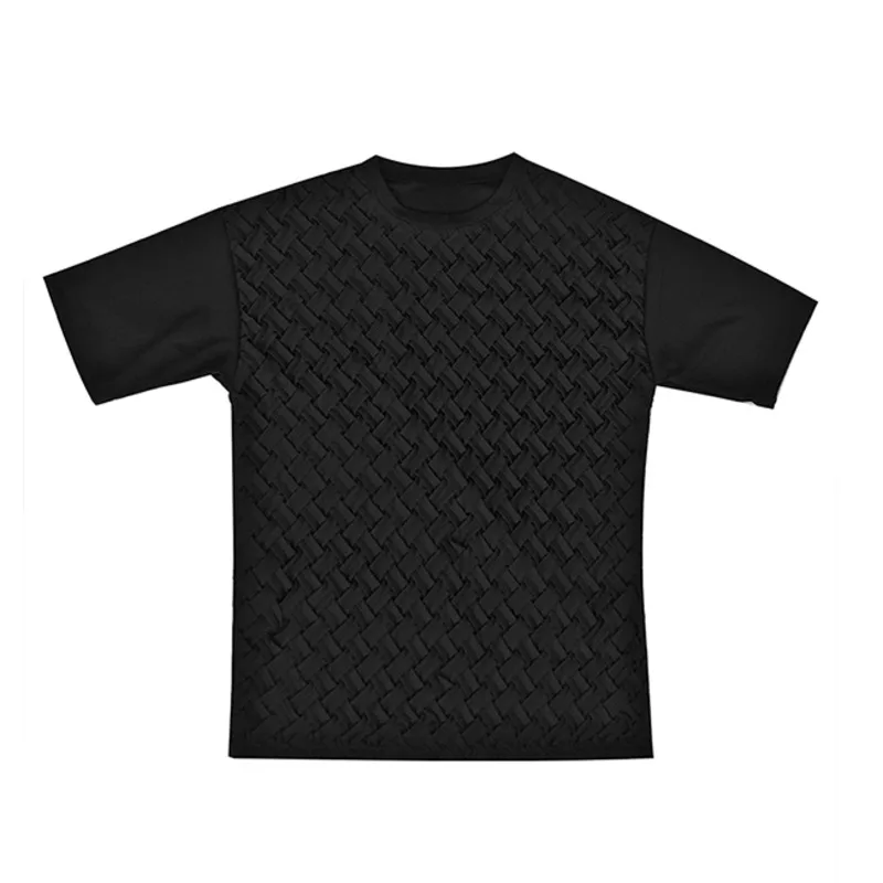 

SHENGPALAE White Braid Rope Tops Women's Summer 2021 New Loose Short Sleeve Black T-shirt Female Fashion 5E1090