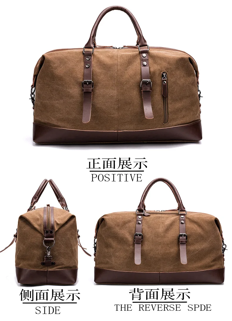 

2020 new men's casual portable large-capacity short-distance travel bag sports bag canvas bag shoulder messenger bag