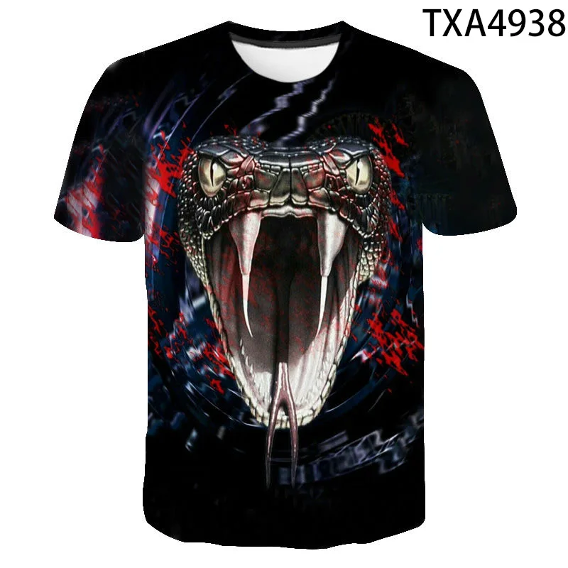 

2021 new summer snake boy girl children Thor fashion men and women children 3D printed T-shirt short-sleeved casual cool top T-s