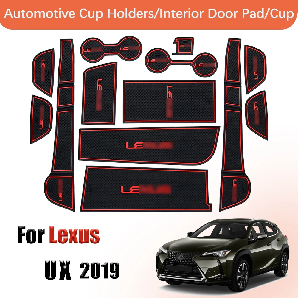 

Door groove mat Gate Slot Cup Pad For Lexus UX UX260h UX200 2019 Anti-Slip Mat Interior Cup Holders Non-slip Mats