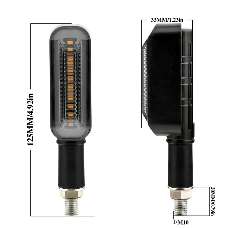 

Motorcycle LED Turn Signal Light Stop Signals DRL Flowing Water Flasher 2 in 1 Blinker Tail Lamp