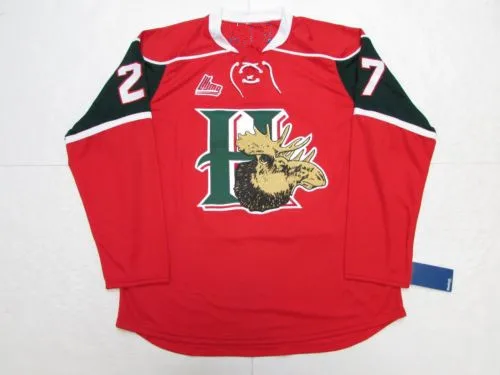 

27 JONATHAN DROUIN 22 NATHAN MacKINNON 13 NICO HISCHIER Halifax Mooseheads Ice Hockey Jersey Mens Stitched any number and name