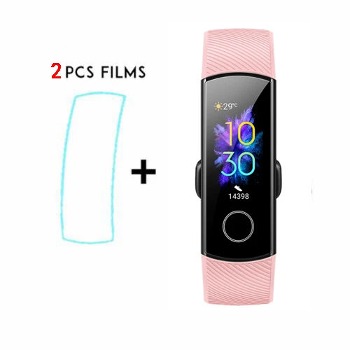 pink add film Смарт-браслет huawei Honor Band 5 с кислородом в крови Amoled и сенсорным экраном - Цвет: pink add film