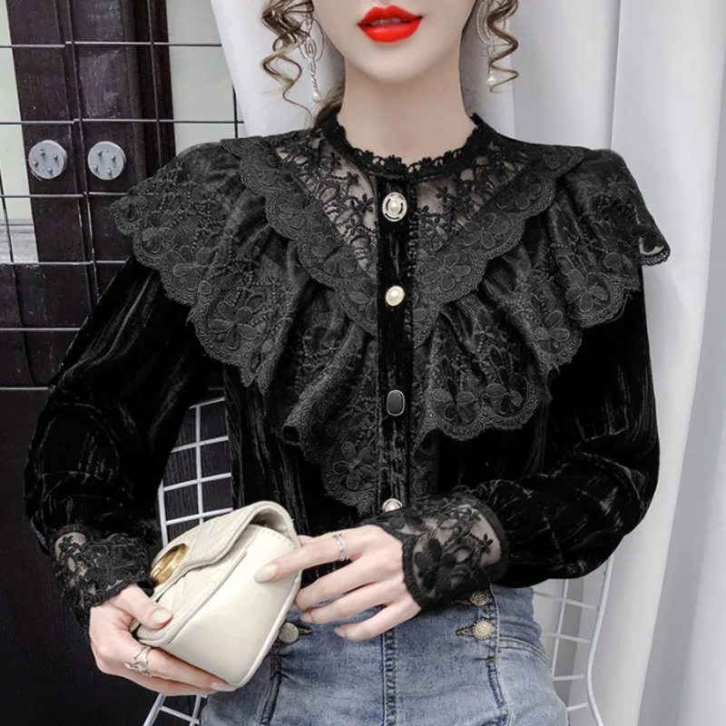 #2019 весенние черные винтажные бархатные рубашки цвета хаки соблазнительные