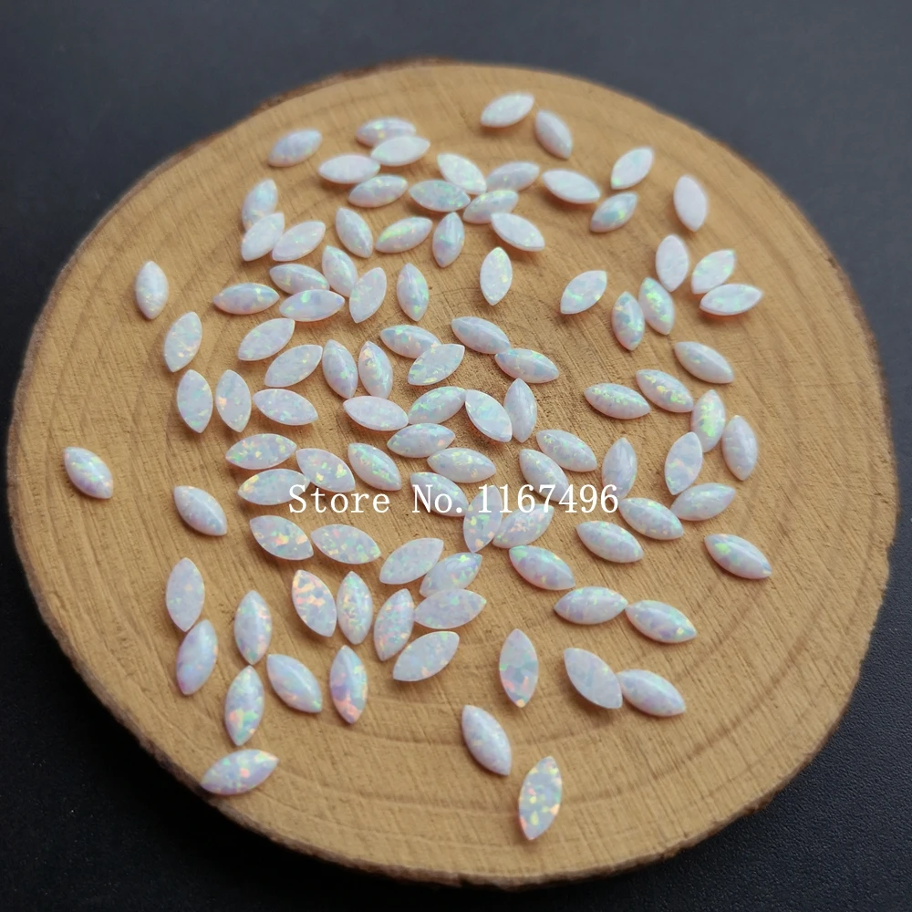 100 шт./лот 3x6 мм синтетический маркиз кабошон опал для рукоделия ювелирные изделия