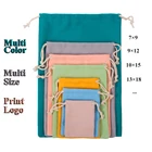 Модные Ювелирные мешочки, рождественский подарок, Упаковочная Сумка, 10 шт., натуральный хлопок, холст, ресницы, макияж, шнурок, саше, можно сделать логотип