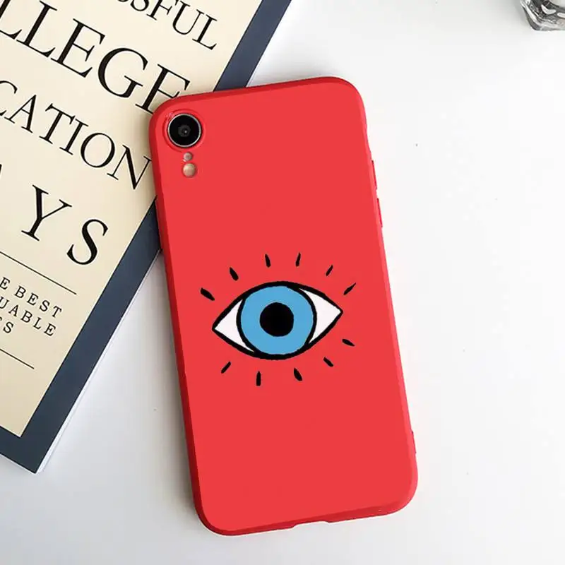

Evil eye Mysterious Blue Totem Phone Case Candy Color for iPhone 6 7 8 11 12 s mini pro X XS XR MAX Plus