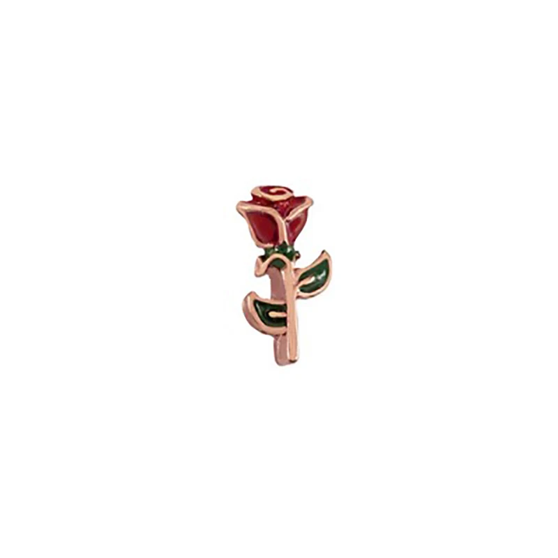 

10pcs Red Rose Flower floating charms for Living glass locket