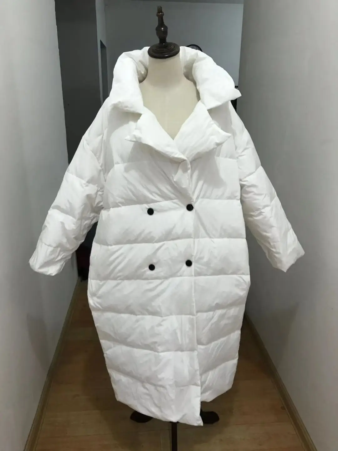 Зимнее пальто 7XL размера плюс, большой размер, 90% белый утиный пух, женский длинный пуховик, теплая куртка, двубортная, толстая, теплая парка F193