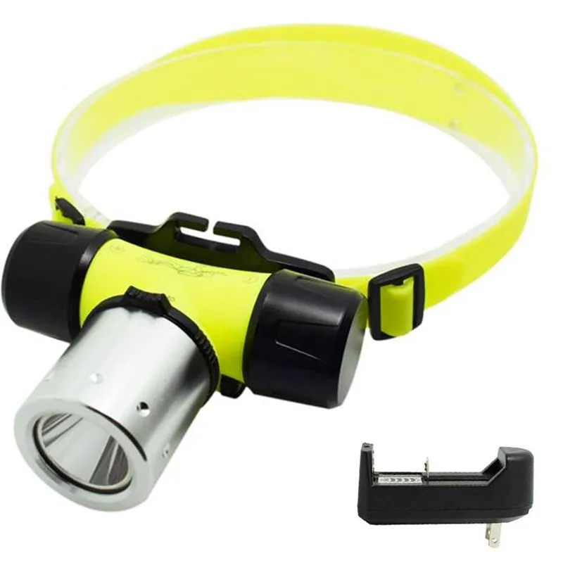

Super Bright XML T6 LED Diving Headlamp 1000 Lumen 3 Modes Waterproof Underwater Diver Headlight Forehead Head Torch Use 18650