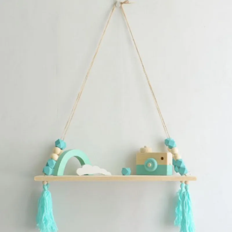 Деревянная Скандинавская хлопковая веревка для детской комнаты настенные полки