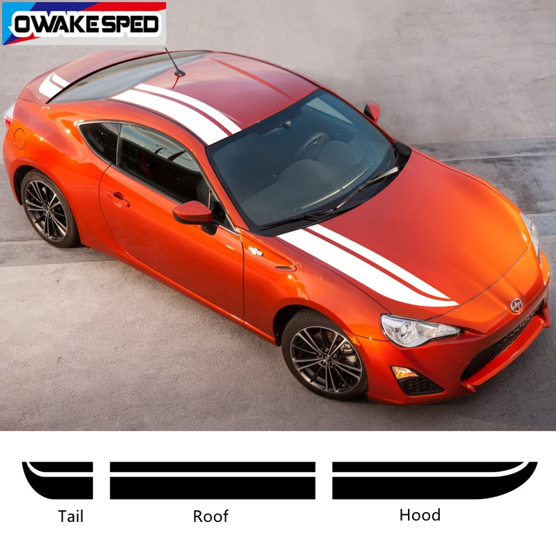 

1 set Car Whole Body Sticker Racing Sport Stripes Auto Hood Roof Tail Decor Vinyl Decals For Toyota-86 GT Racing Sport Stripes