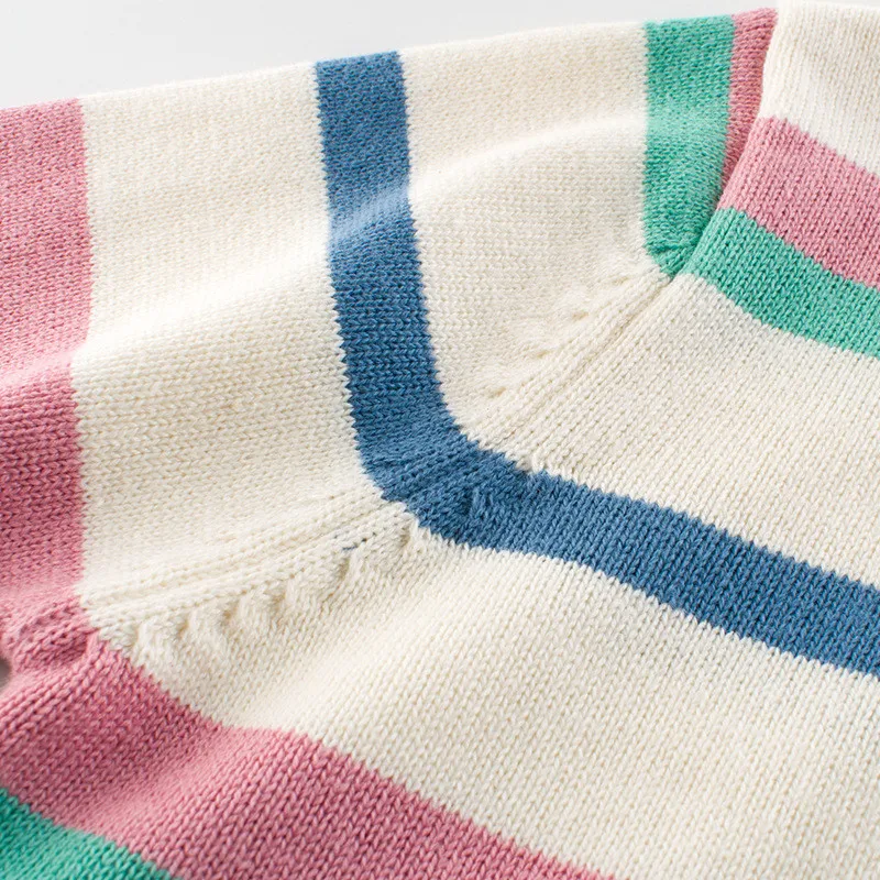 

Sweater Spring Autumn winter New baby girl clothes Cotton children's stripe +flower pattern Keep warm Sweater for 1-8 years old