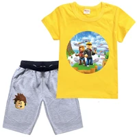 robloxing boys cartoons clothes set summer kids t shirt with pants casual sport suits 2pcs tracksuit outfits childrens clothes