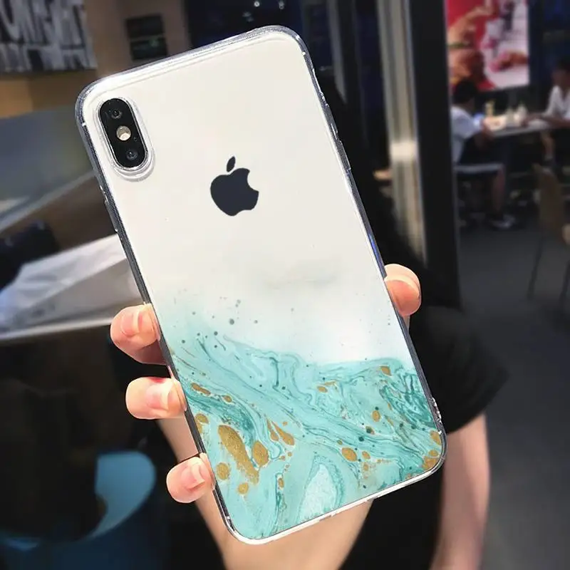 

Marble Gradient pattern Phone Case Transparent for iPhone 6 7 8 11 12 s mini pro X XS XR MAX Plus