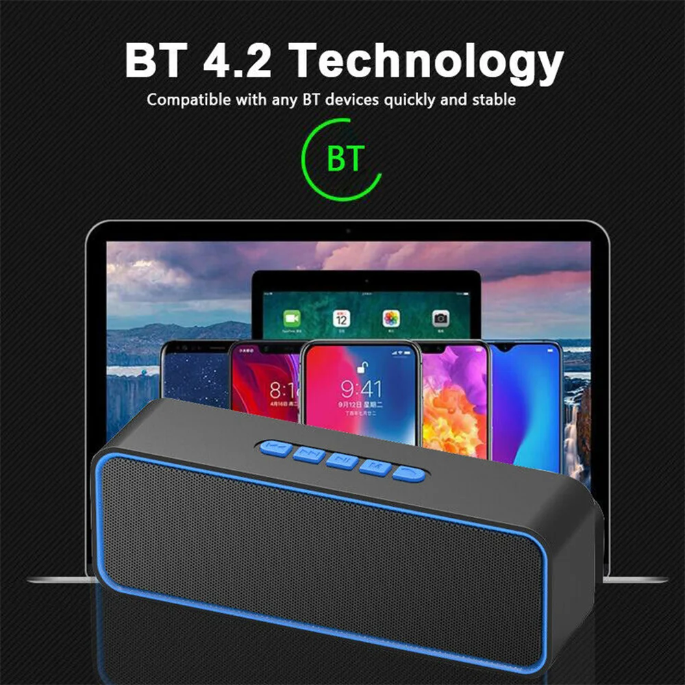 Bluetooth 4.2 динамика TWS портативный беспроводной 3D стерео звук двойная труба бас