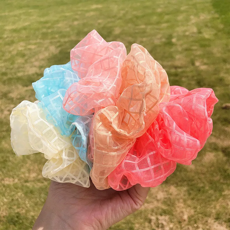 Модные прозрачные сетчатые женские резинки для волос базовые девочек держатель