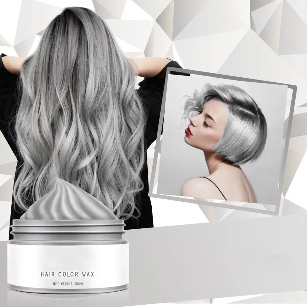 

80% Hot Sale 30/100ml Temporary Non-Greasy Gray Hair Dye Wax Gel Coloring Styling Mud One-time Molding Paste Dye Cream Gel