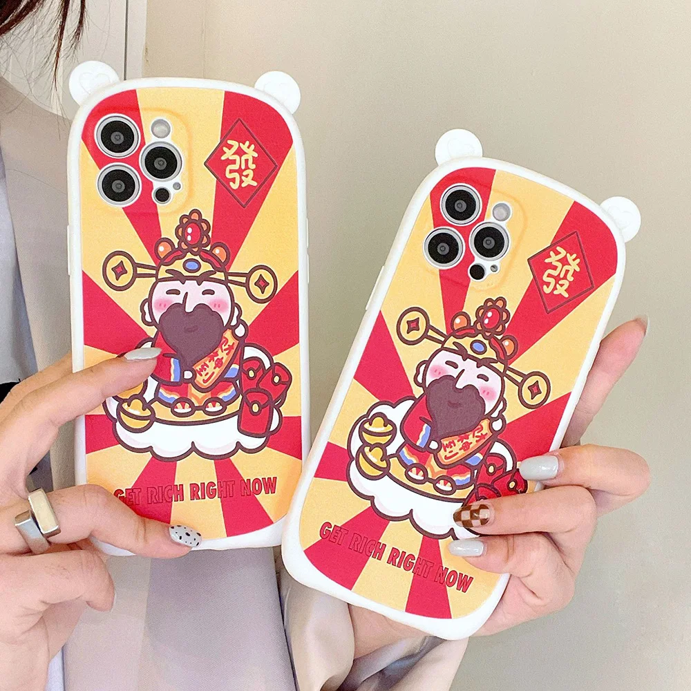 

New God of Wealth Get rich For Apple iPhone 11 12 Pro 13 Pro Max 7 8 Plus X XS Max Mini XR Mobile Phone Soft Case Female