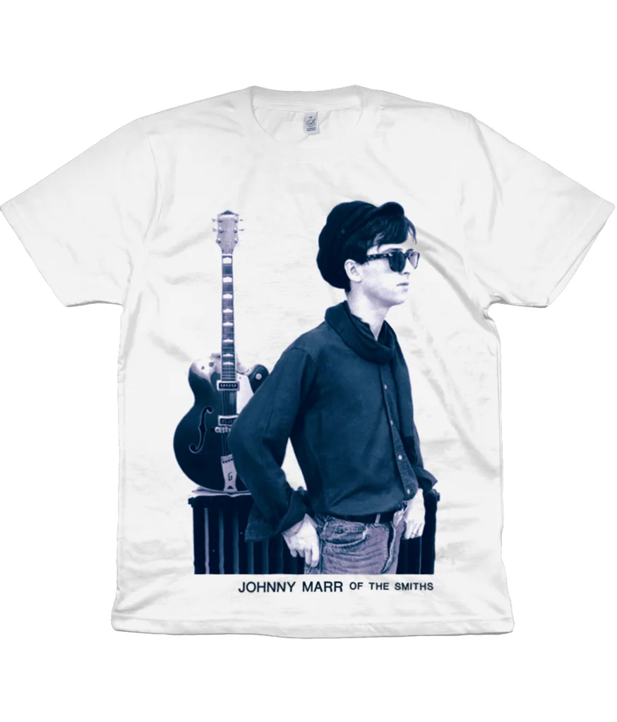 

THE SMITHS - JOHNNY MARR - 1984 - White T Shirt - ORGANIC -MORRISSEY Unisex More Size And Colors