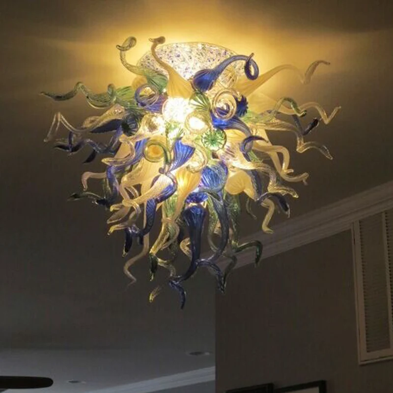 Nordic Ceiling Lights LED Lustre Dining Room Hand Blown Glass Chandeliers Fixture Luminaire Lamp