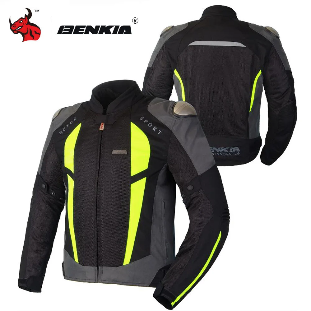 

BENKIA Motorcycle Racing Jackets Men's Motocross Jacket Protective Riding Jersey Chaqueta Moto Jacket For Spring Summer Autumn